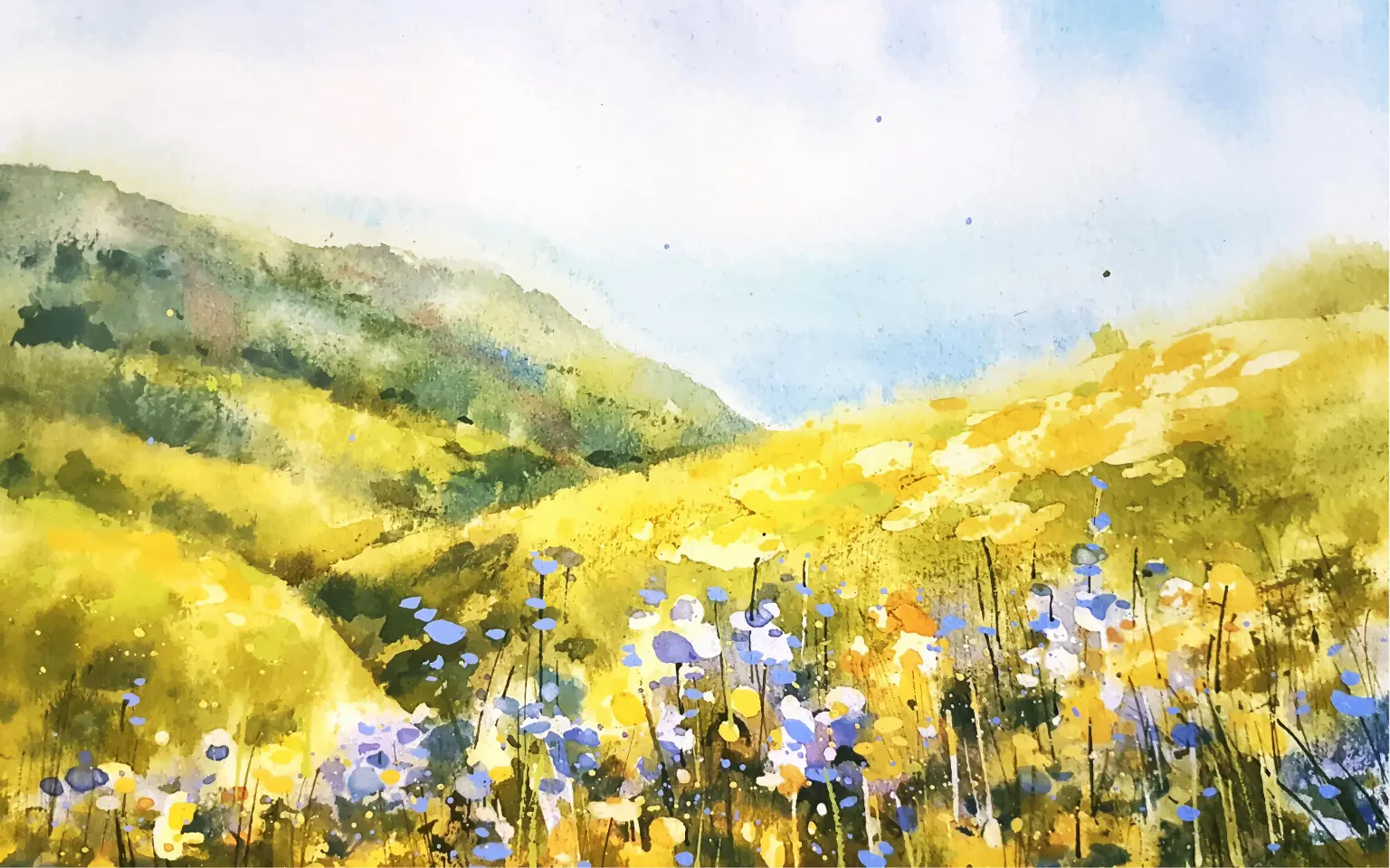 Spring landscape scene