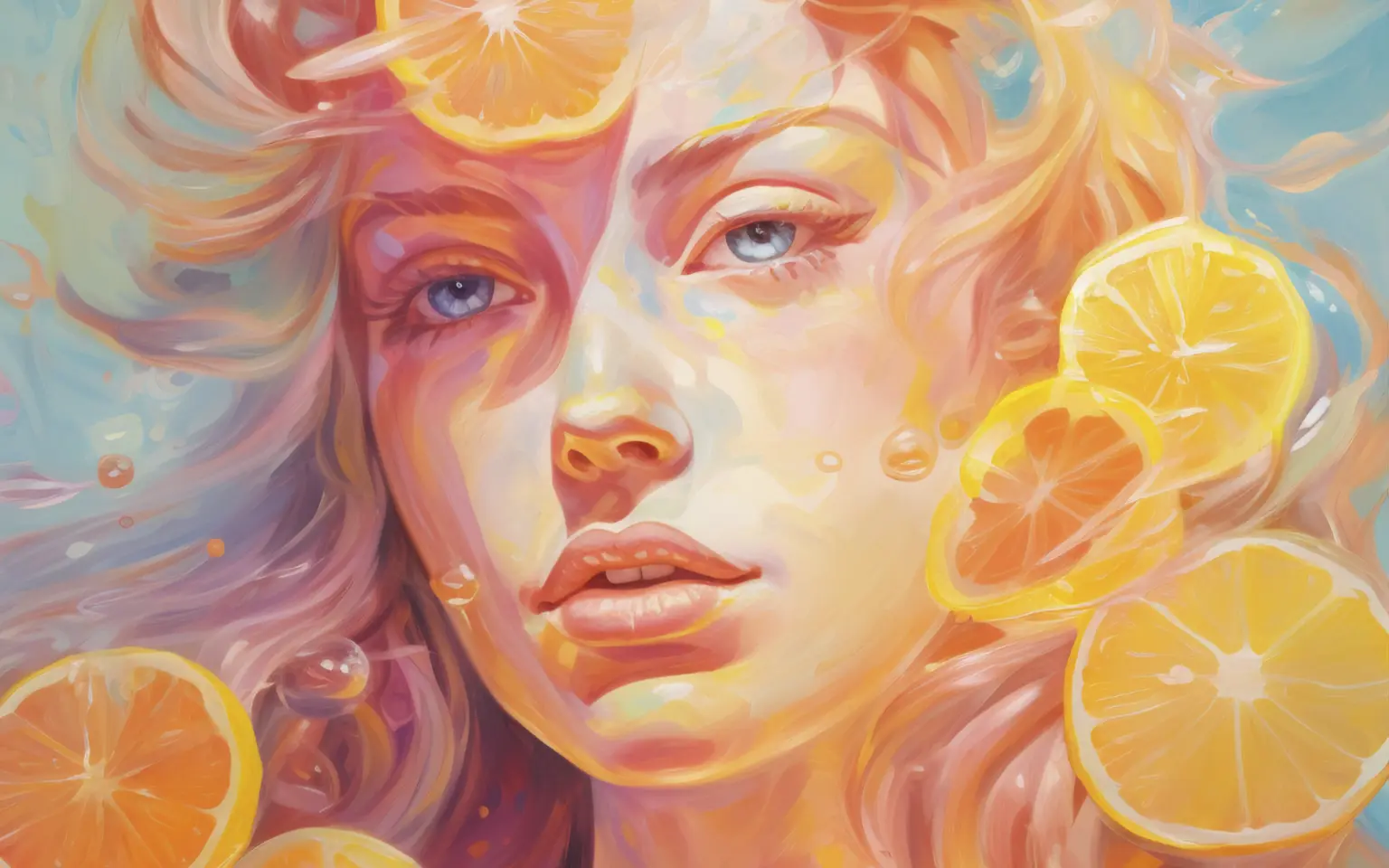 Woman portrait with orange