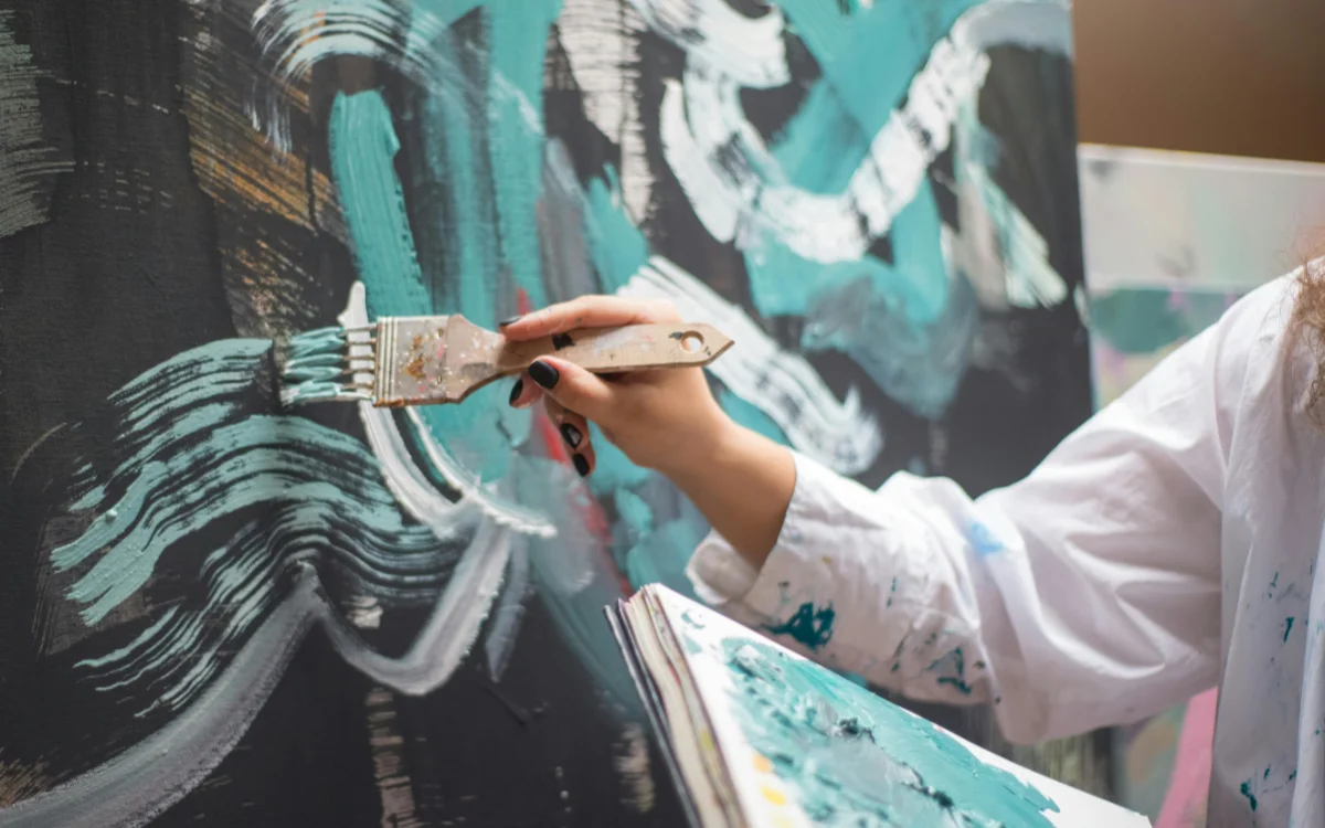 Photo of a Person Painting